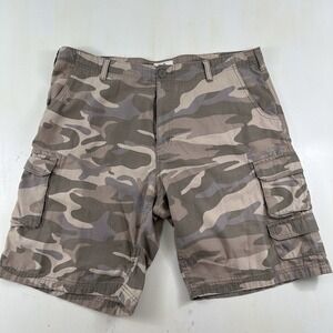 Old‎ Mill Mens Camo Cargo Shorts 40 Green Cotton Canvas Skater Grunge Y2K Hiking